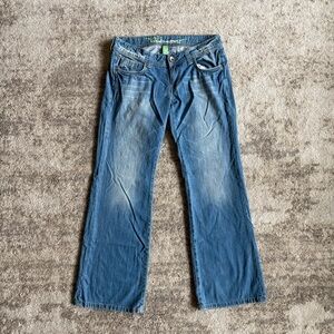 VTG Y2K EDC By Esprit Play Flare Denim Bootcut Baggy Light Wash Distressed Jeans